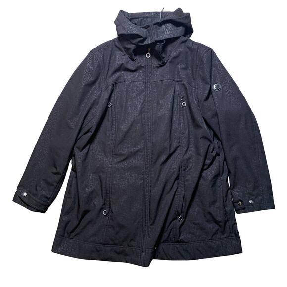 Calvin Klein Detachable Hood Water Resistant Breathable Jacket Sz 1X Black NWT - Picture 1 of 8